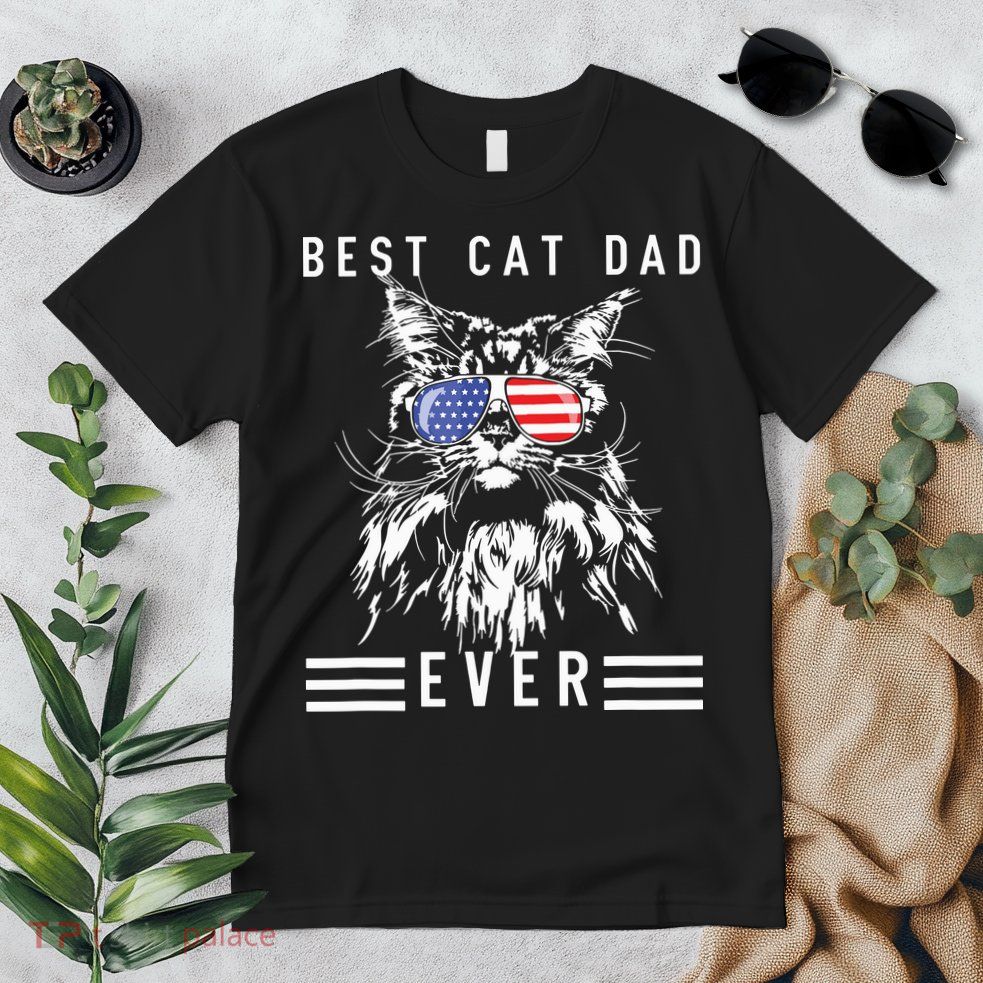 Funny Maine Coon Cat Best Cat Dad Ever Funny Cat Maine Coon Premium T-Shirt