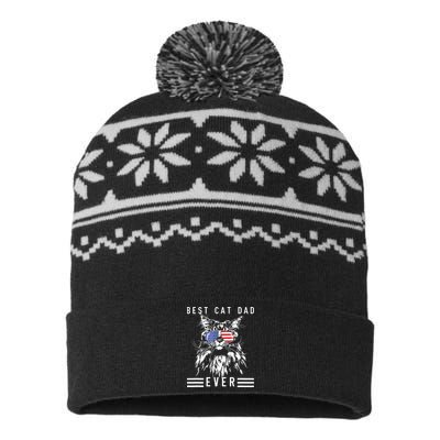 Funny Maine Coon Cat Best Cat Dad Ever Funny Cat Maine Coon USA-Made Snowflake Beanie