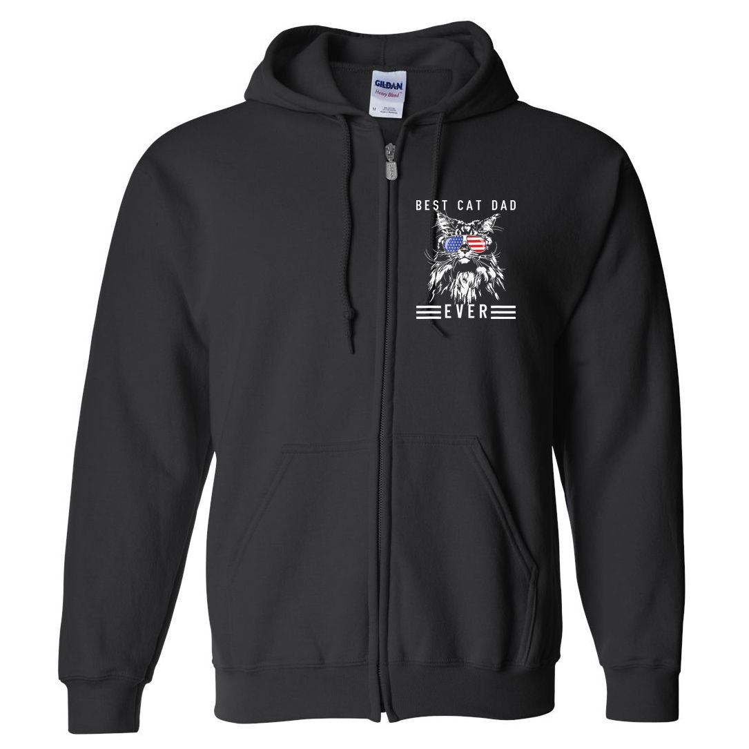 Funny Maine Coon Cat Best Cat Dad Ever Funny Cat Maine Coon Full Zip Hoodie