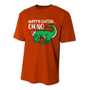 Funny Merry Christmas Oh No Trex Funny Xmas Dino Performance Sprint T-Shirt