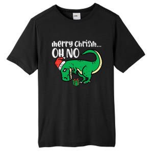 Funny Merry Christmas Oh No Trex Funny Xmas Dino Tall Fusion ChromaSoft Performance T-Shirt