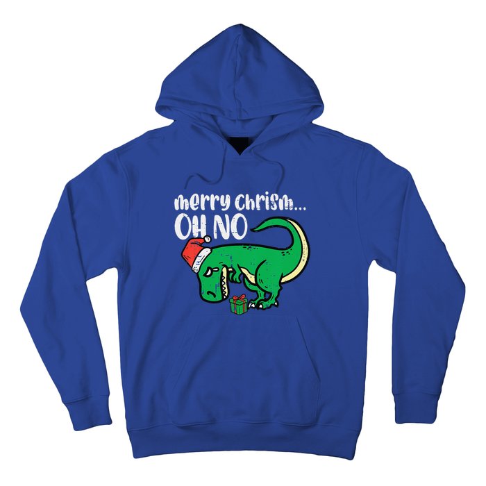 Funny Merry Christmas Oh No Trex Funny Xmas Dino Hoodie