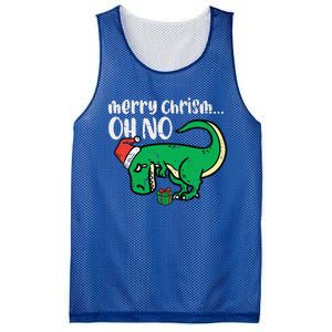 Funny Merry Christmas Oh No Trex Funny Xmas Dino Mesh Reversible Basketball Jersey Tank