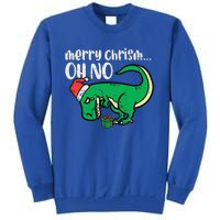 Funny Merry Christmas Oh No Trex Funny Xmas Dino Tall Sweatshirt