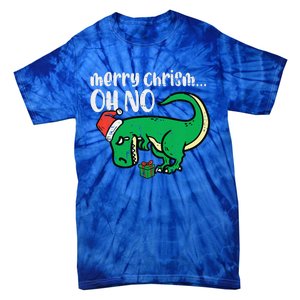 Funny Merry Christmas Oh No Trex Funny Xmas Dino Tie-Dye T-Shirt