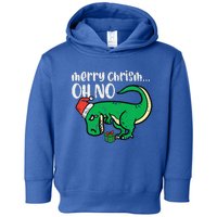 Funny Merry Christmas Oh No Trex Funny Xmas Dino Toddler Hoodie