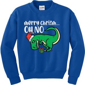 Funny Merry Christmas Oh No Trex Funny Xmas Dino Kids Sweatshirt