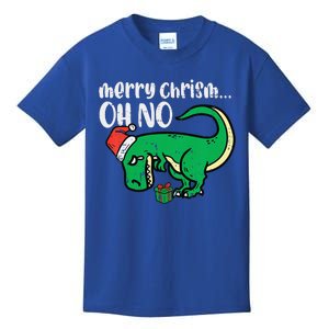 Funny Merry Christmas Oh No Trex Funny Xmas Dino Kids T-Shirt