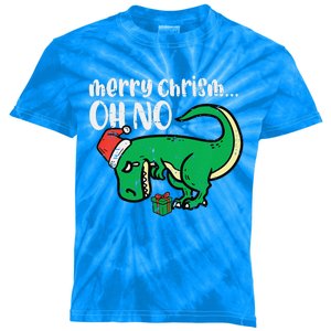 Funny Merry Christmas Oh No Trex Funny Xmas Dino Kids Tie-Dye T-Shirt