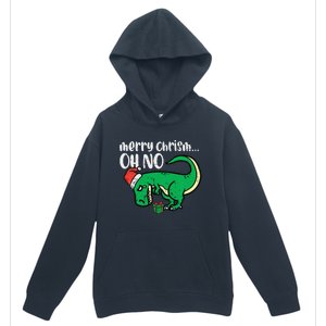 Funny Merry Christmas Oh No Trex Funny Xmas Dino Urban Pullover Hoodie