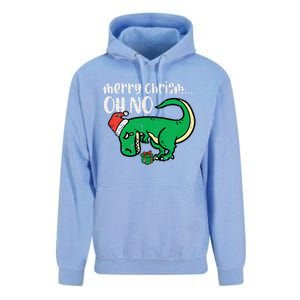 Funny Merry Christmas Oh No Trex Funny Xmas Dino Unisex Surf Hoodie