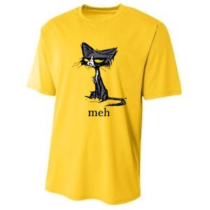 Funny Meh Cat Gift For Cat Lovers Youth Performance Sprint T-Shirt