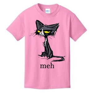 Funny Meh Cat Gift For Cat Lovers Kids T-Shirt