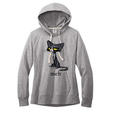 Funny Meh Cat Gift For Cat Lovers Women's Fleece Hoodie