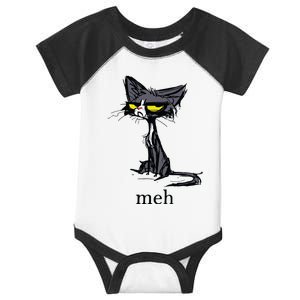 Funny Meh Cat Gift For Cat Lovers Infant Baby Jersey Bodysuit