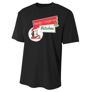 Funny Merry Christmas Bitches Inappropriate Adult Performance Sprint T-Shirt