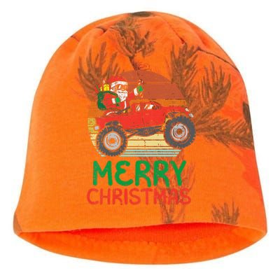 Funny Merry Christmas Santa Monster Truck Xmas Kati - Camo Knit Beanie