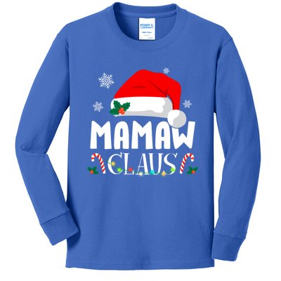 Funny Mamaw Claus Matching Christmas Pajamas Xmas Family Gift Kids Long Sleeve Shirt