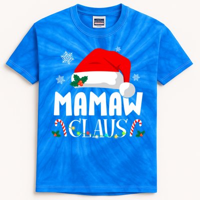 Funny Mamaw Claus Matching Christmas Pajamas Xmas Family Gift Kids Tie-Dye T-Shirt