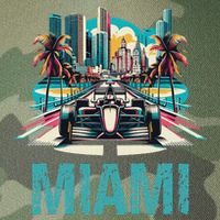 Formula Miami City Racing Circuit Car Map G.R.A.N.D P.R.I.X Race Legacy Tie Dye Trucker Hat