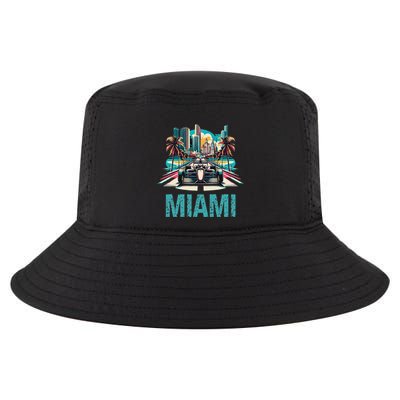 Formula Miami City Racing Circuit Car Map G.R.A.N.D P.R.I.X Race Cool Comfort Performance Bucket Hat