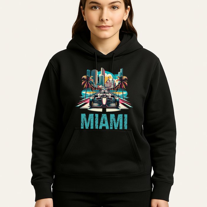 Formula Miami City Racing Circuit Car Map G.R.A.N.D P.R.I.X Race Hoodie