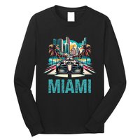 Formula Miami City Racing Circuit Car Map G.R.A.N.D P.R.I.X Race Long Sleeve Shirt