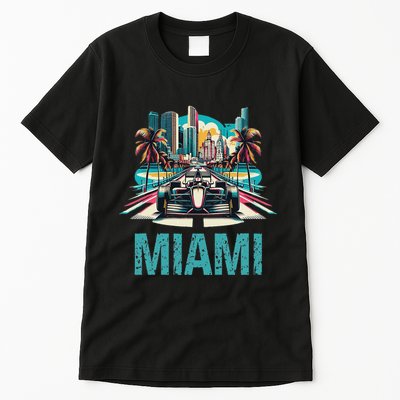Formula Miami City Racing Circuit Car Map G.R.A.N.D P.R.I.X Race Tall T-Shirt