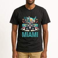 Formula Miami City Racing Circuit Car Map G.R.A.N.D P.R.I.X Race Tall T-Shirt
