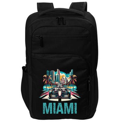 Formula Miami City Racing Circuit Car Map G.R.A.N.D P.R.I.X Race Impact Tech Backpack