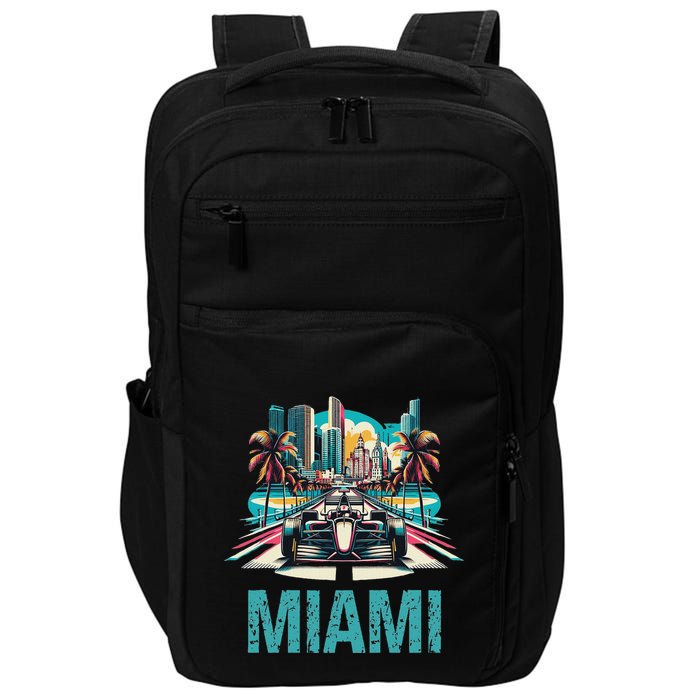 Formula Miami City Racing Circuit Car Map G.R.A.N.D P.R.I.X Race Impact Tech Backpack
