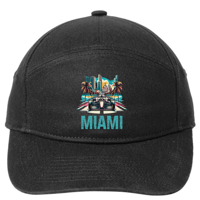 Formula Miami City Racing Circuit Car Map G.R.A.N.D P.R.I.X Race 7-Panel Snapback Hat