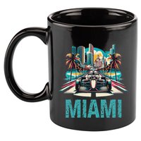 Formula Miami City Racing Circuit Car Map G.R.A.N.D P.R.I.X Race 11oz C Handle Ceramic Mug