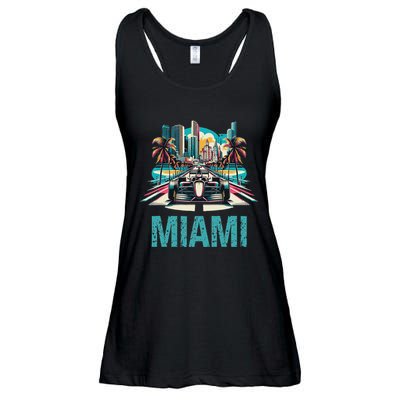 Formula Miami City Racing Circuit Car Map G.R.A.N.D P.R.I.X Race Ladies Essential Flowy Tank