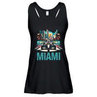 Formula Miami City Racing Circuit Car Map G.R.A.N.D P.R.I.X Race Ladies Essential Flowy Tank