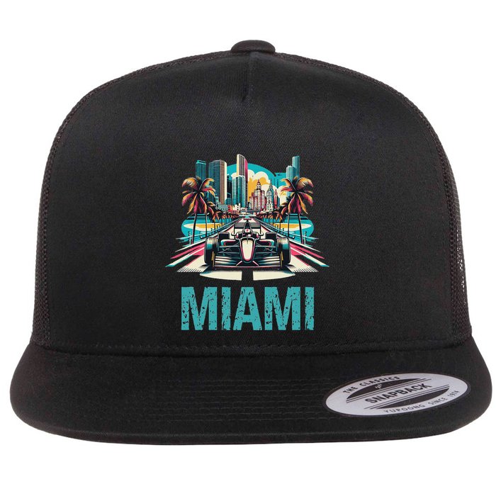 Formula Miami City Racing Circuit Car Map G.R.A.N.D P.R.I.X Race Flatbill Hat