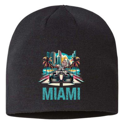 Formula Miami City Racing Circuit Car Map G.R.A.N.D P.R.I.X Race Sustainable Beanie