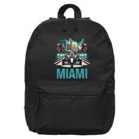 Formula Miami City Racing Circuit Car Map G.R.A.N.D P.R.I.X Race 16 in Basic Backpack