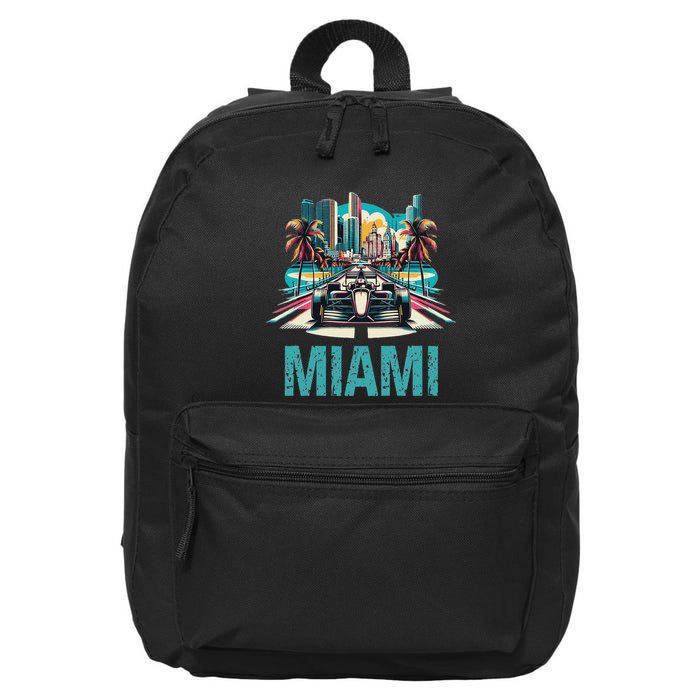 Formula Miami City Racing Circuit Car Map G.R.A.N.D P.R.I.X Race 16 in Basic Backpack