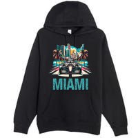 Formula Miami City Racing Circuit Car Map G.R.A.N.D P.R.I.X Race Premium Pullover Hoodie