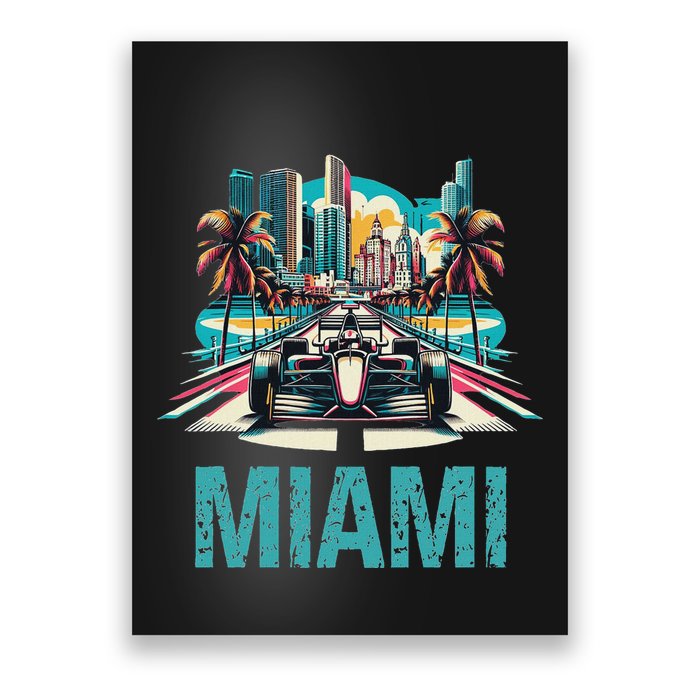 Formula Miami City Racing Circuit Car Map G.R.A.N.D P.R.I.X Race Poster