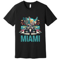 Formula Miami City Racing Circuit Car Map G.R.A.N.D P.R.I.X Race Premium T-Shirt