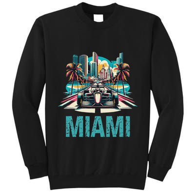 Formula Miami City Racing Circuit Car Map G.R.A.N.D P.R.I.X Race Tall Sweatshirt