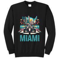 Formula Miami City Racing Circuit Car Map G.R.A.N.D P.R.I.X Race Tall Sweatshirt