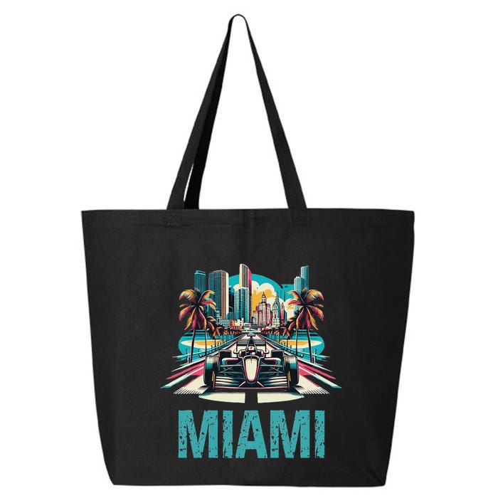 Formula Miami City Racing Circuit Car Map G.R.A.N.D P.R.I.X Race 25L Jumbo Tote