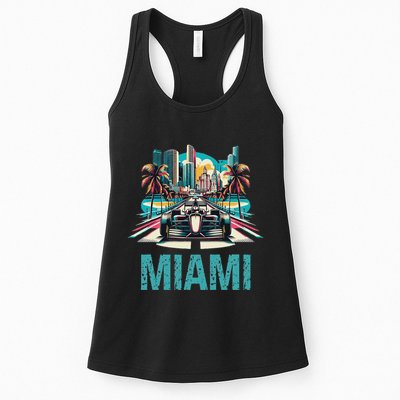 Formula Miami City Racing Circuit Car Map G.R.A.N.D P.R.I.X Race Womens Tank Top