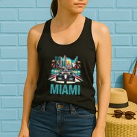 Formula Miami City Racing Circuit Car Map G.R.A.N.D P.R.I.X Race Womens Tank Top