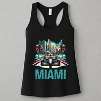 Formula Miami City Racing Circuit Car Map G.R.A.N.D P.R.I.X Race Womens Tank Top