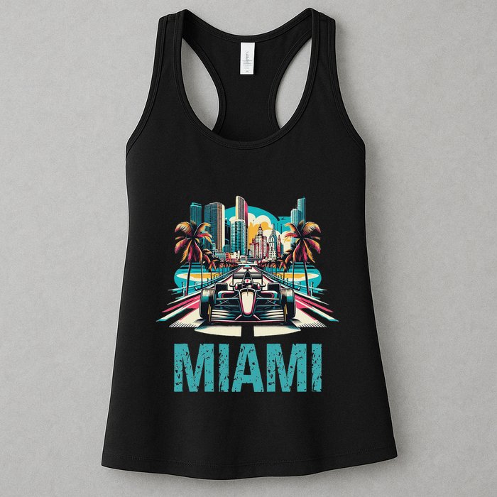 Formula Miami City Racing Circuit Car Map G.R.A.N.D P.R.I.X Race Womens Tank Top