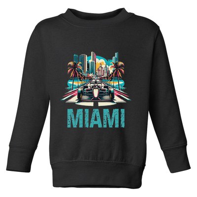 Formula Miami City Racing Circuit Car Map G.R.A.N.D P.R.I.X Race Toddler Sweatshirt